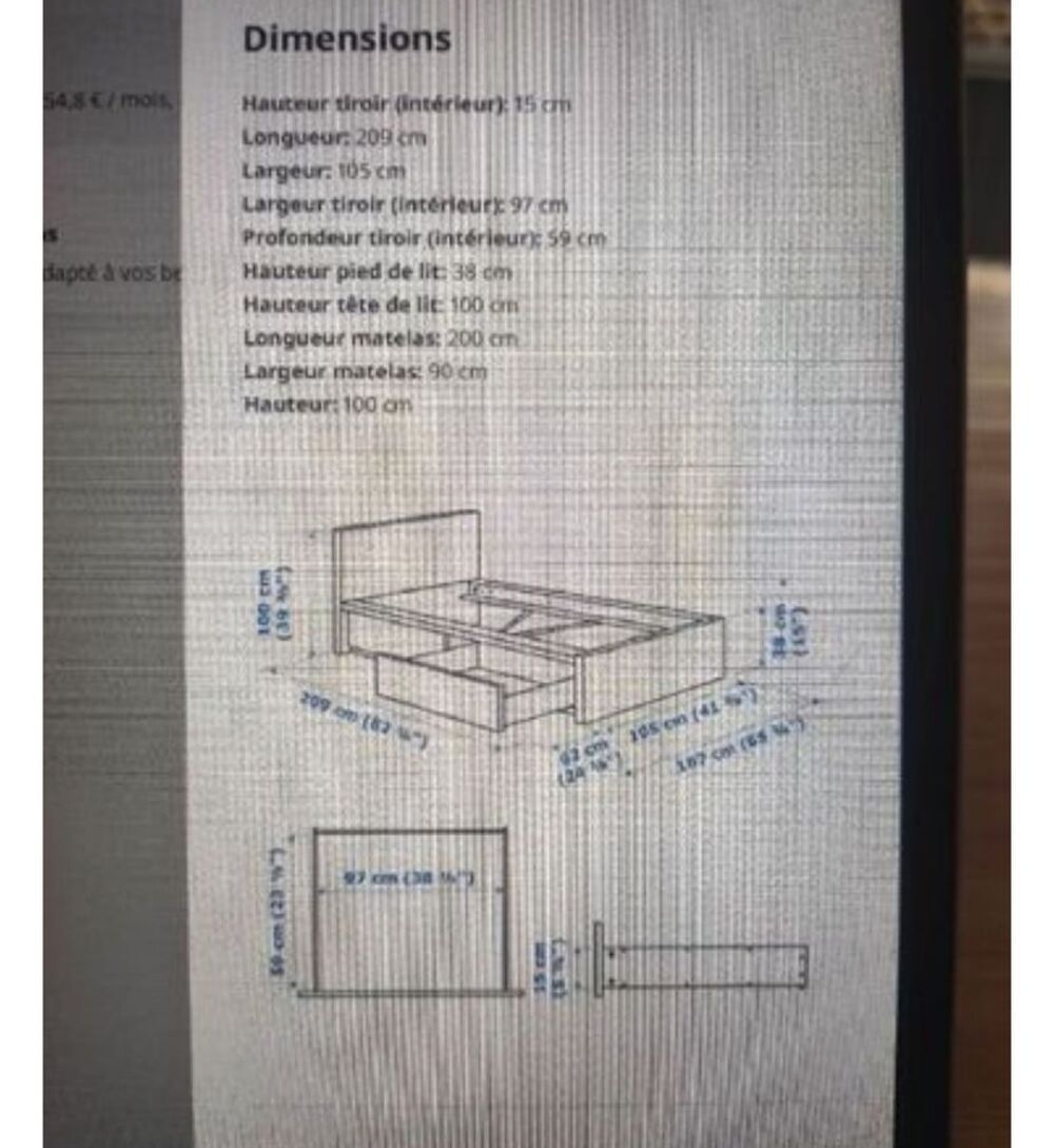 Lit IKEA malm Meubles