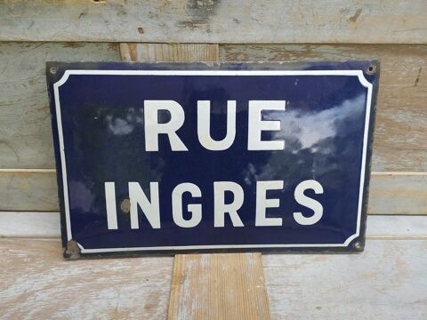 Ancienne Plaque Émaillée Rue Ingres / Peintre 
75 Loches (37)