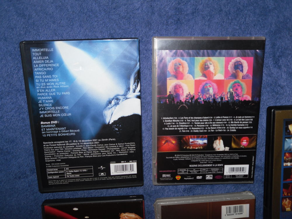 Concerts: M.Farmer, F.Pagny, LFabian, P.Obispo TBE DVD et blu-ray