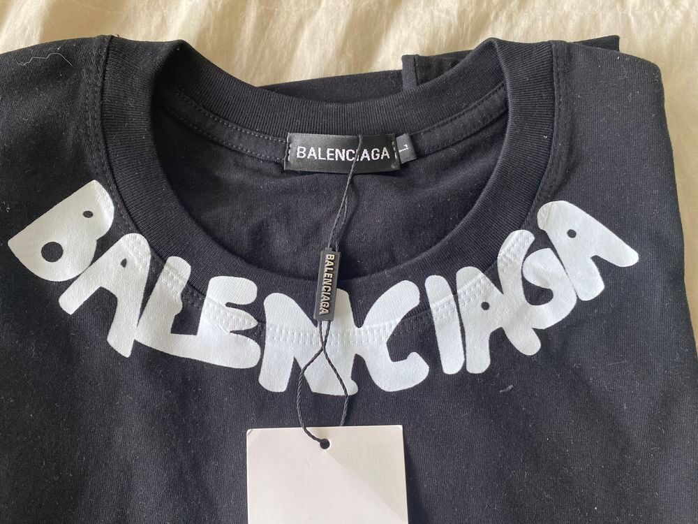 Tee-Shirt Balenciaga noir - manche courte - taille L - 100 Vtements