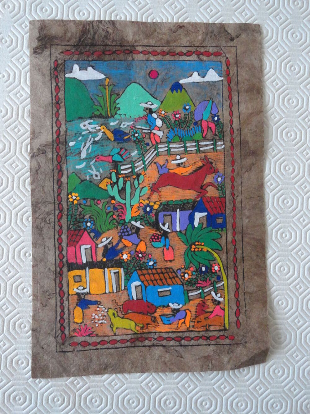 Peinture artisanale du GUATEMALA Dcoration