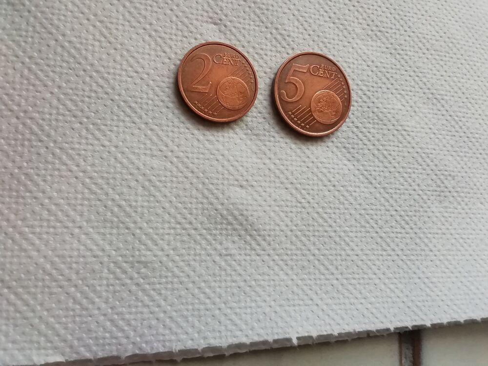 Pi&egrave;ces 2 et 5 centimes 1999 