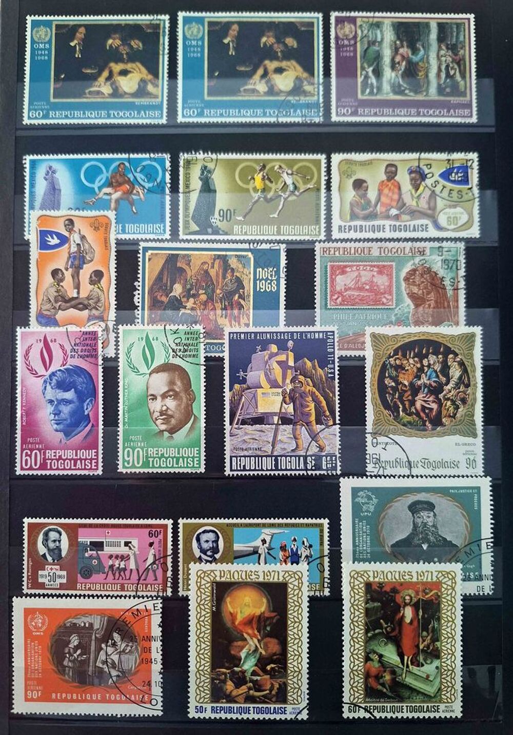 S&eacute;rie de timbres de collection du Togo A 