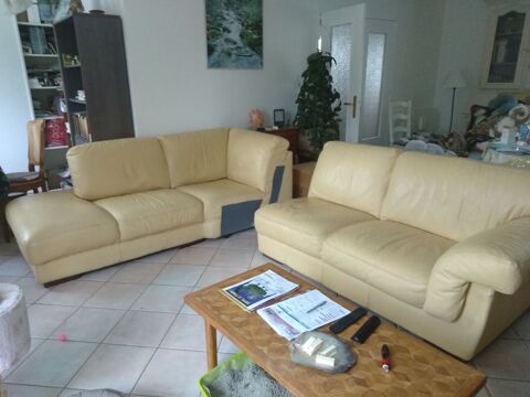 canap� d'angle en cuir jaune 500 Charron (17)