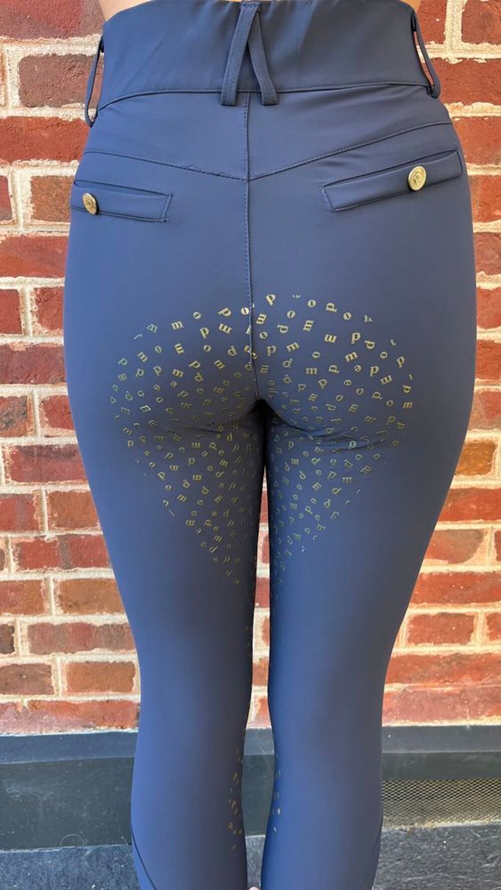 Pantalon d'&eacute;quitation bleu marine Pomme Sports