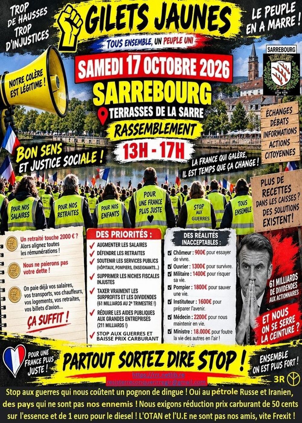 RASSEMBLEMENT GILETS JAUNES &Agrave; SARREBOURG ! Bourse des collections