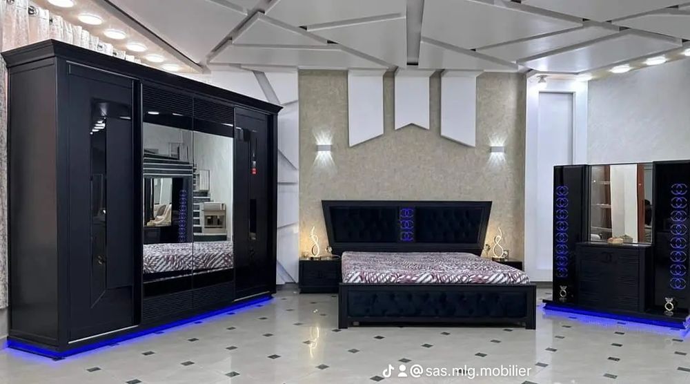Chambre a coucher en bois v&eacute;ritable Meubles