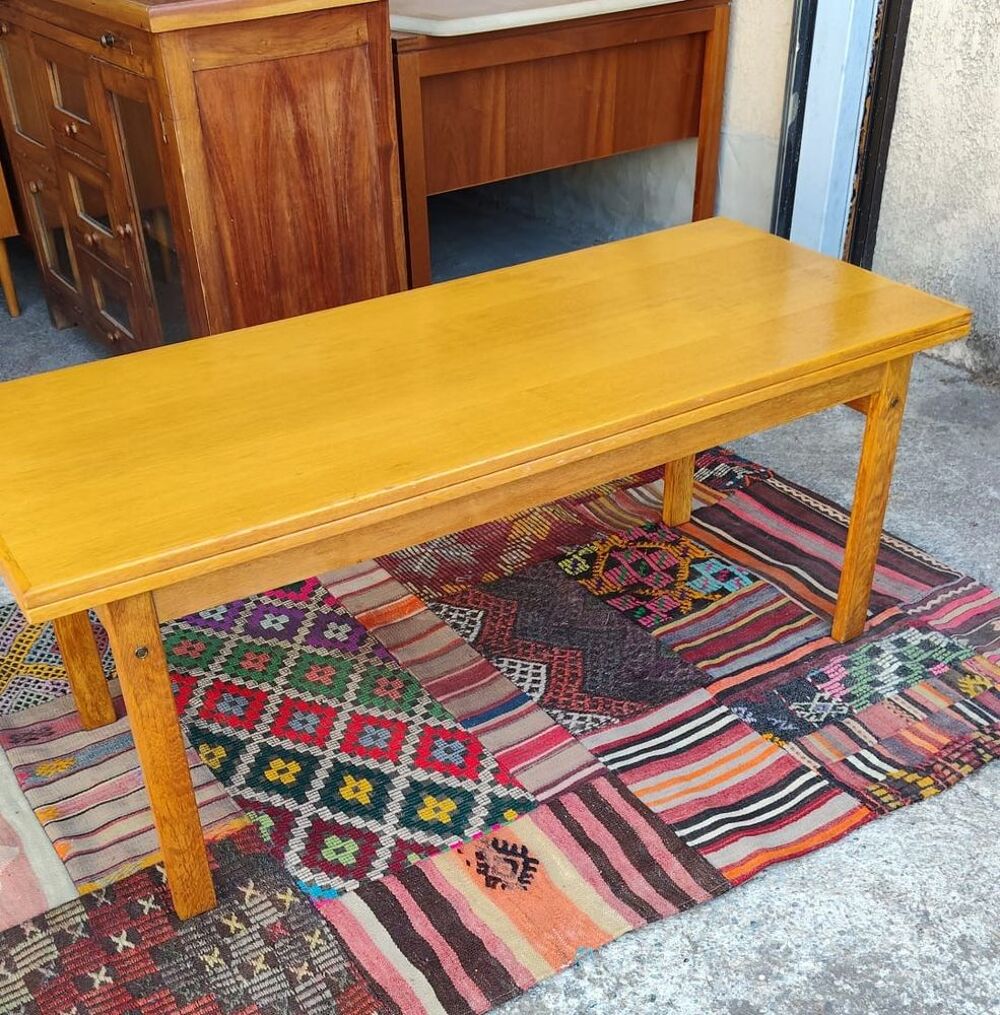 Table &agrave; manger modulable scandinave en ch&ecirc;ne , ann&eacute;es 70 Meubles