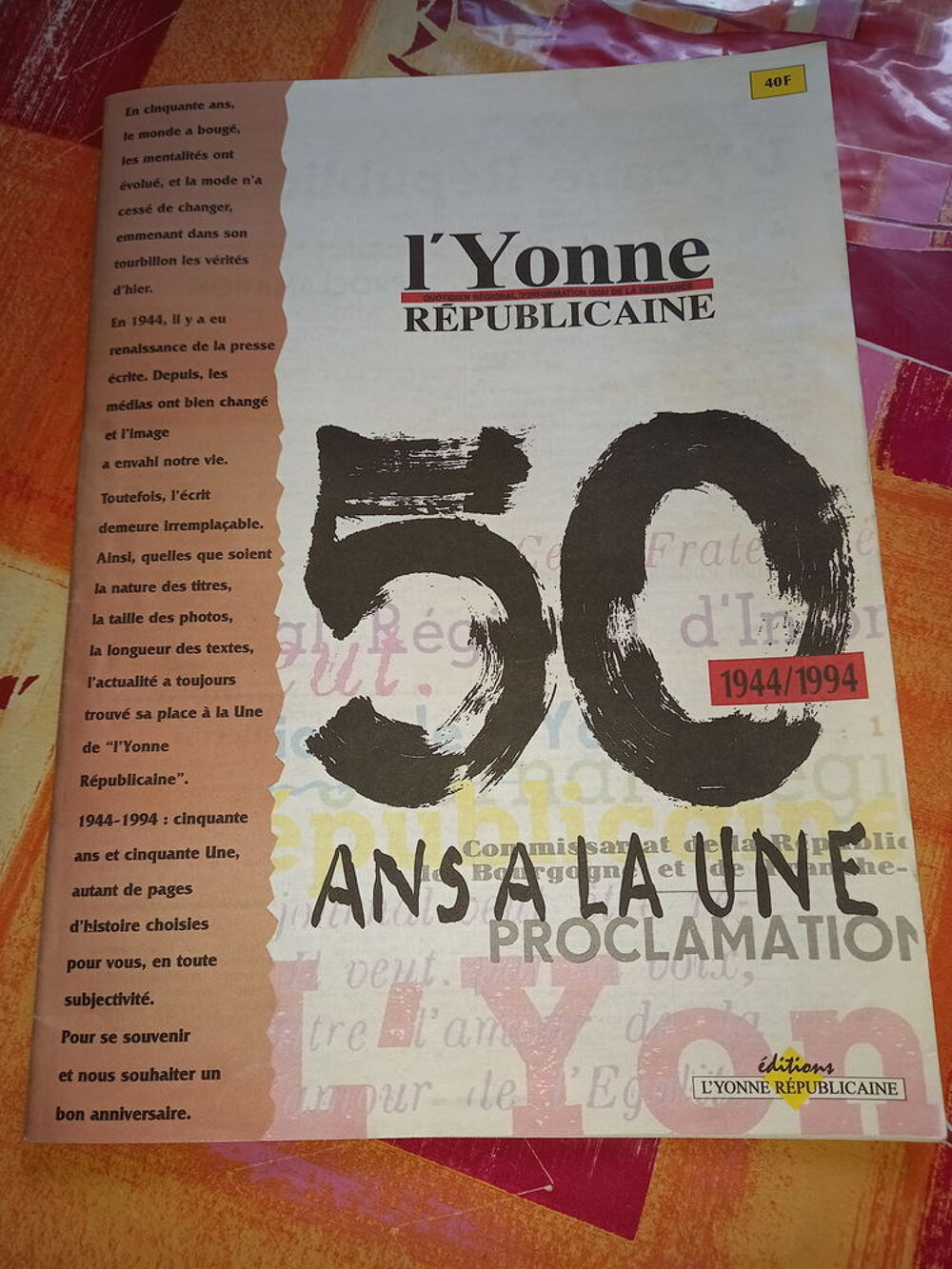 L yonne republicaine 50 ans 