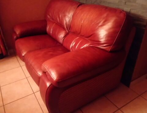 Canap� cuir et rotin deux places 185 Talmont-Saint-Hilaire (85)