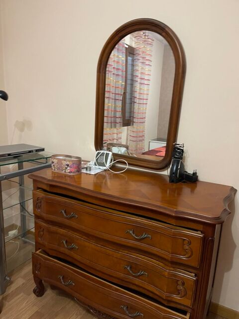 Commode en bois massif et miroir assorti Luynes (13)