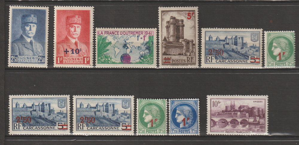 TIMBRES NEUFS** ANNEE 1941
