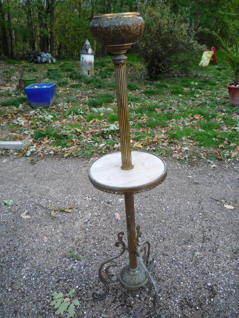 Support pied de lampe à pétrole de piano ajustable bronze 185 Castres (81)