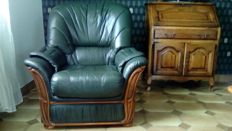 fauteuil cuir et bois 200 Brives-Charensac (43)