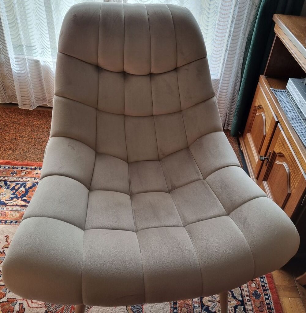 Fauteuil loveuse velours beige Meubles