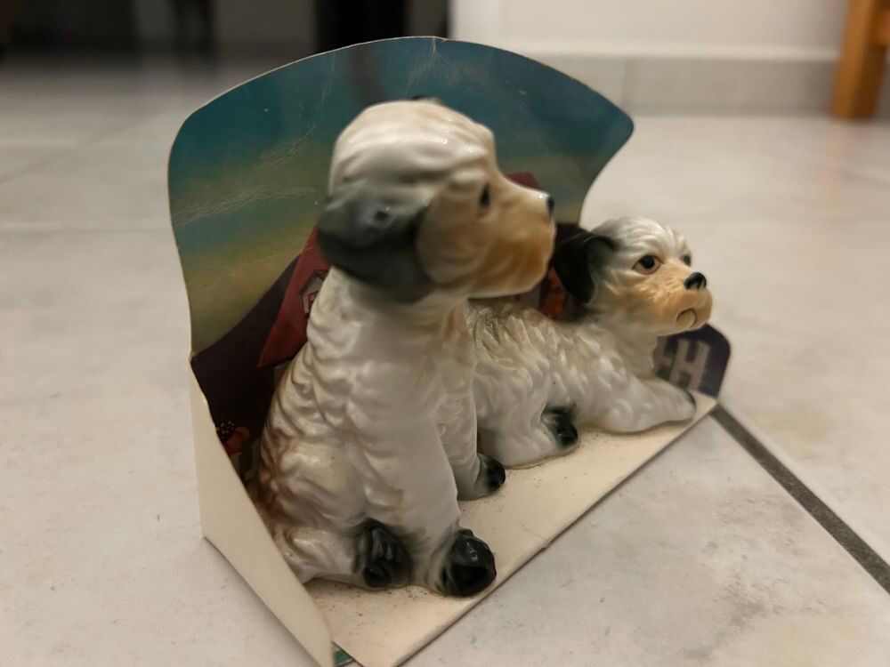 Bibelot de 2 petits chiens Décoration
