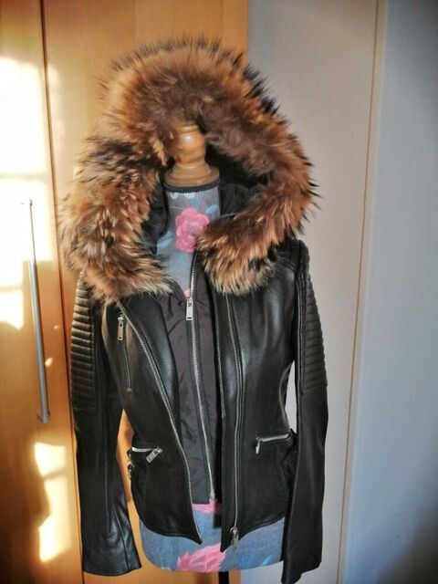 Blouson cuir et fourrure T. 36 120 Courdimanche-sur-Essonne (91)