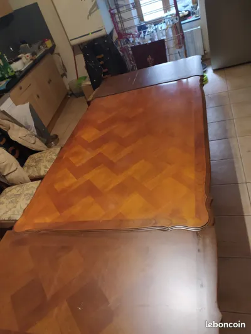 table avec 2 rallonges en merisier, Meubles
