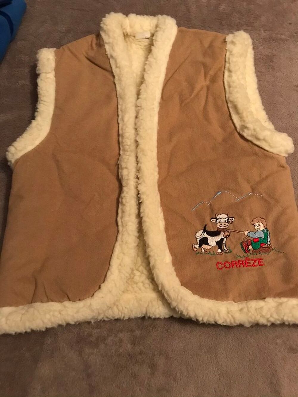 BLOUSON BEIGE/MARRON 6 ANS Fourrure synthetique Vêtements enfants