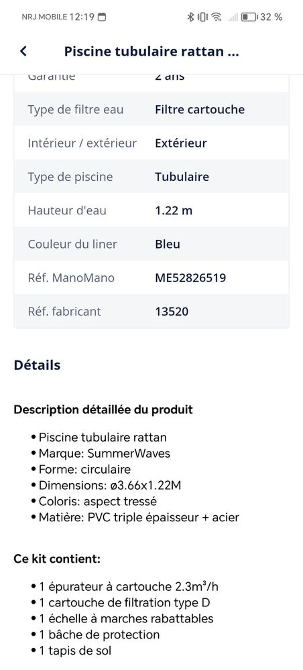 Piscine tubulaire Jardin