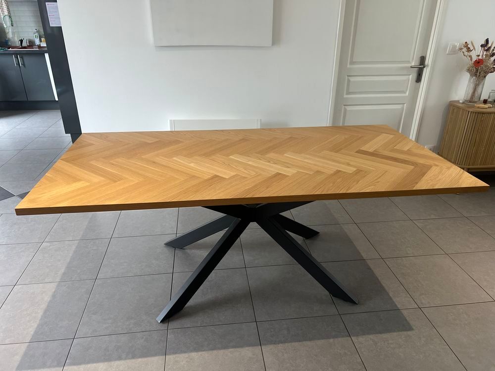 Table industrielle bois et m&eacute;tal Meubles
