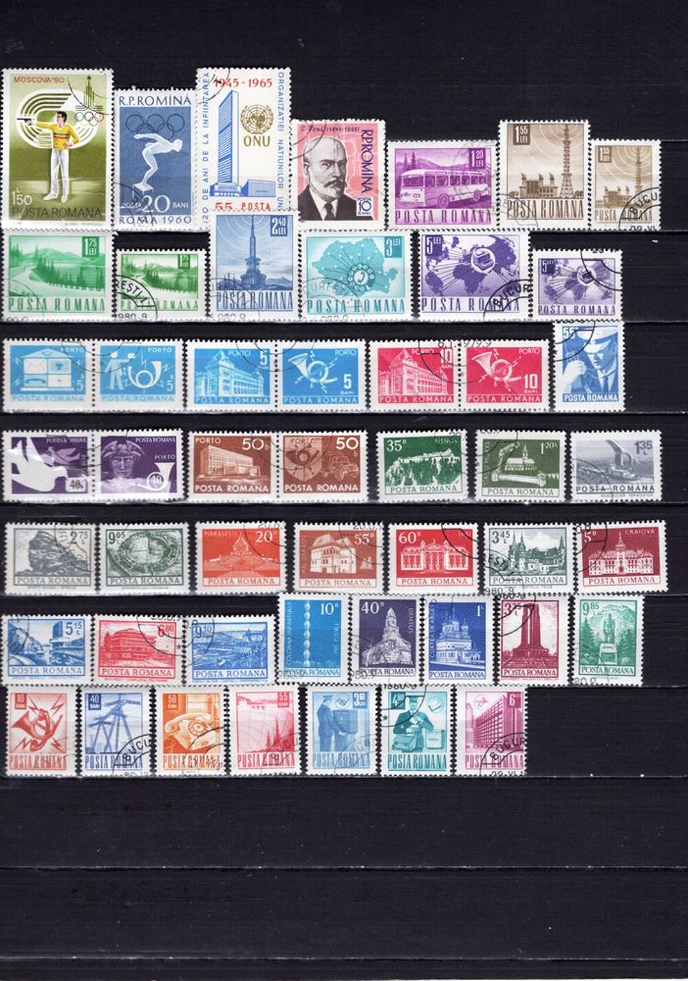 lot de 71 timbres de ROUMANIE 