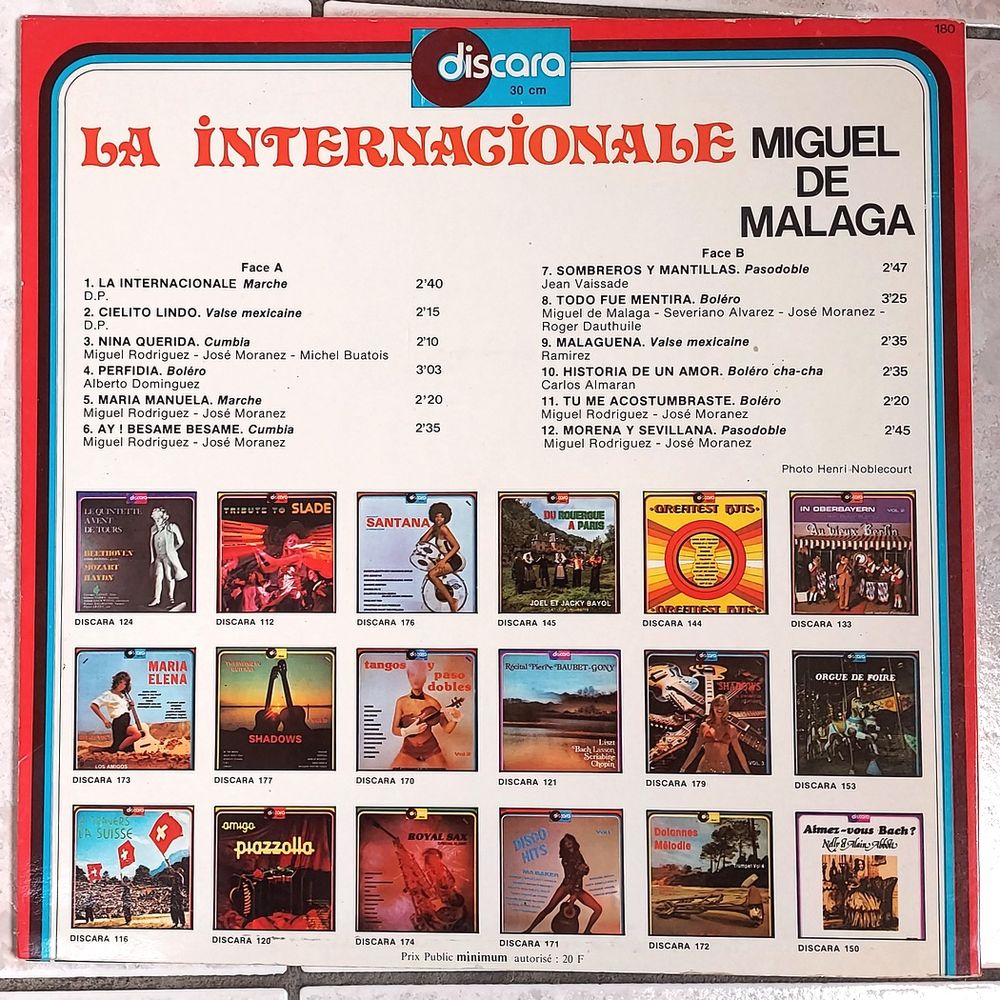 MIGUEL DE MALAGA - 33t VOL 2 - LA INTERNACIONALE -PERFIDIA CD et vinyles