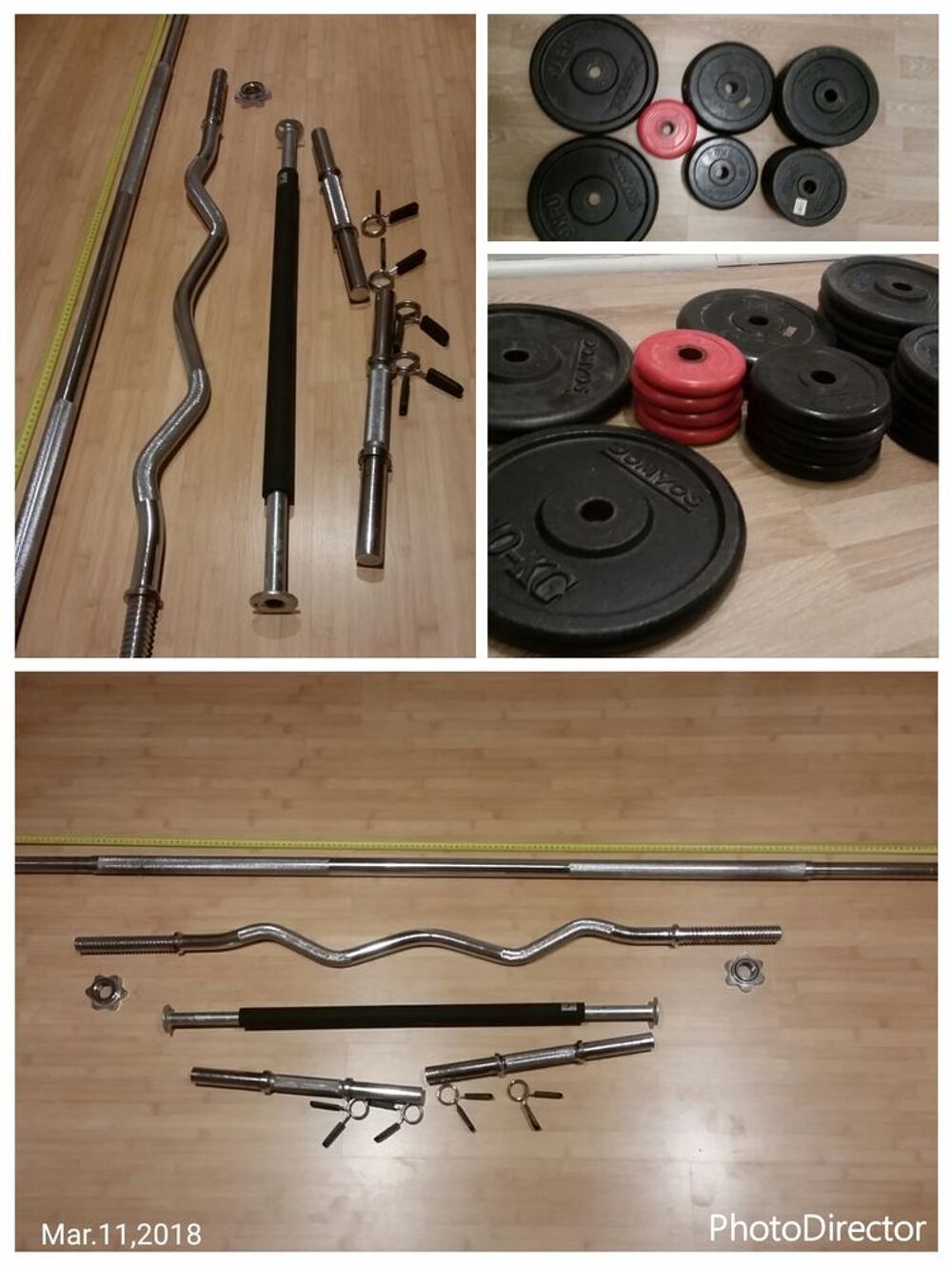 Barres de musculation, halteres, poids en fonte Sports