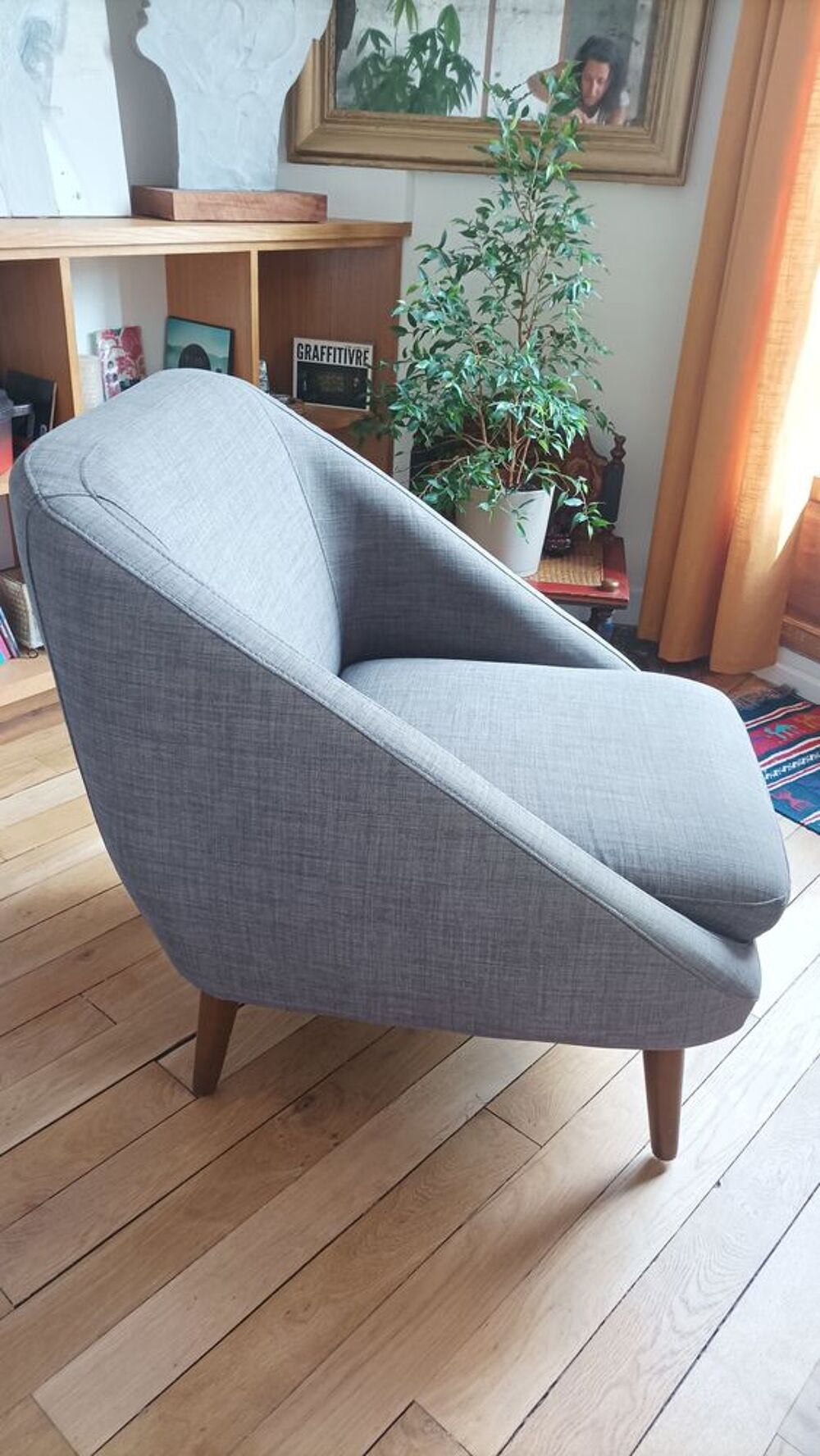 Fauteuil en tissu gris Meubles