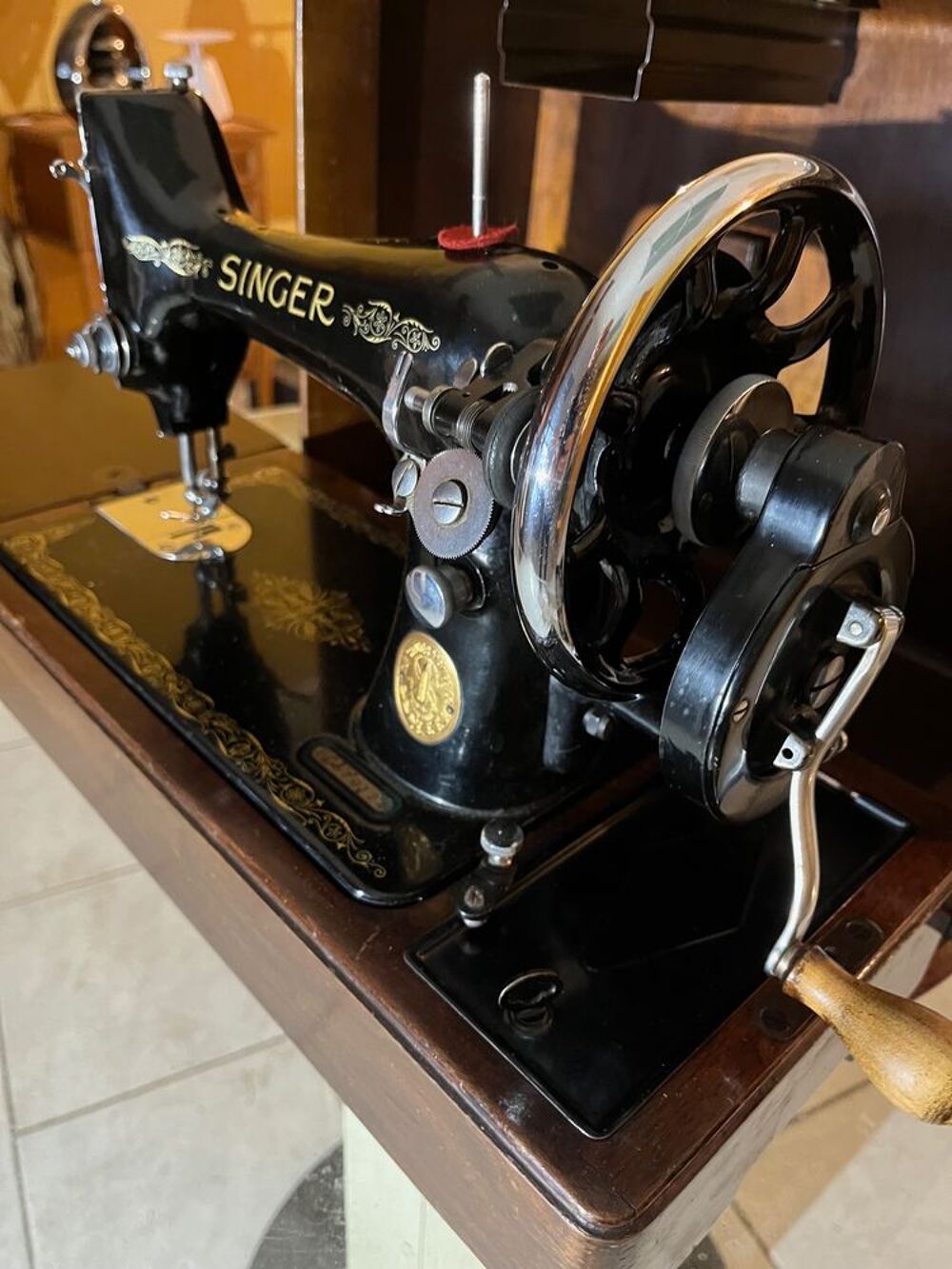 Machine &agrave; Coudre Singer d&eacute;but Vingti&egrave;me si&egrave;cle Décoration