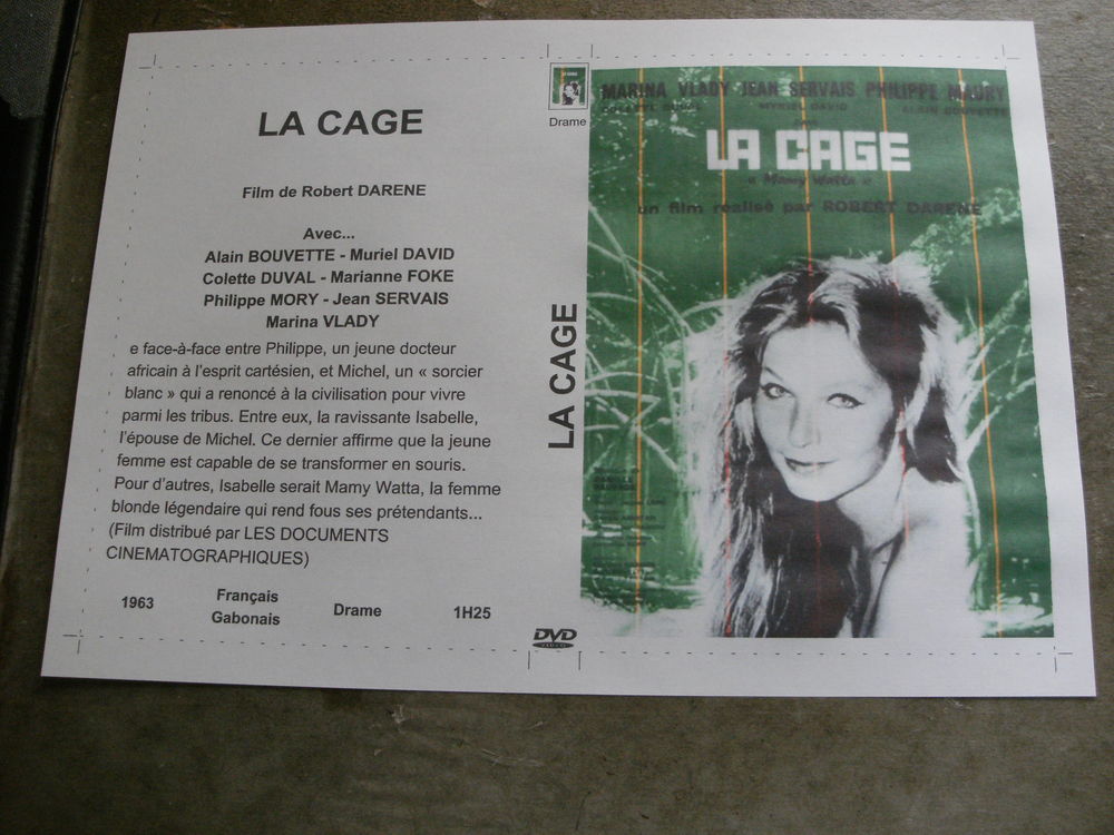 Film : " La cage " DVD et blu-ray