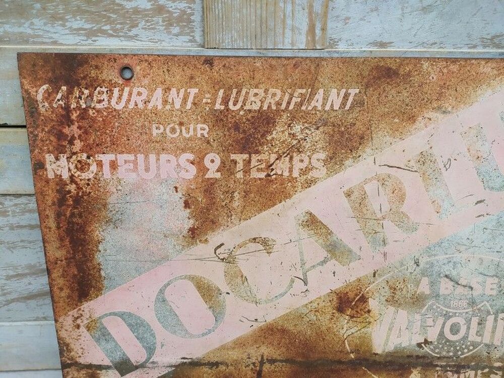 Ancienne Plaque T&ocirc;le Publicitaire Valvoline Docarlub

