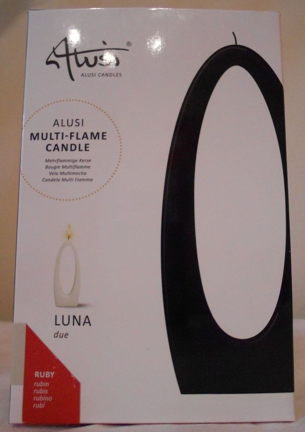 Bougie Luna Due Design Alusi Couleur Ruby Décoration