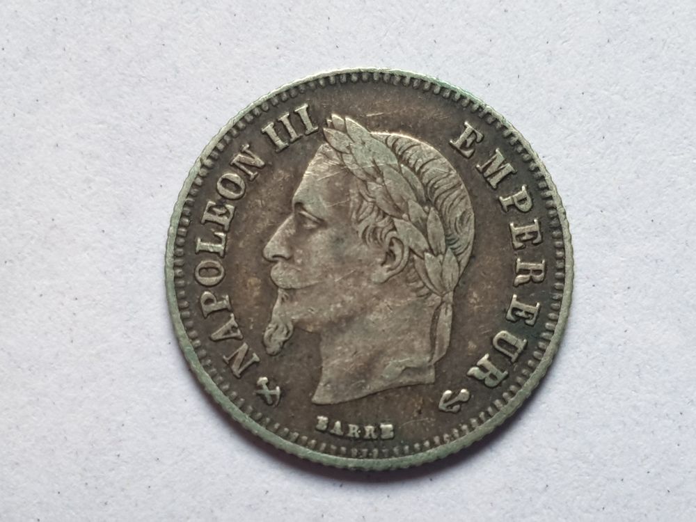 Pi&egrave;ce 20 centimes Napol&eacute;on III Argent 
