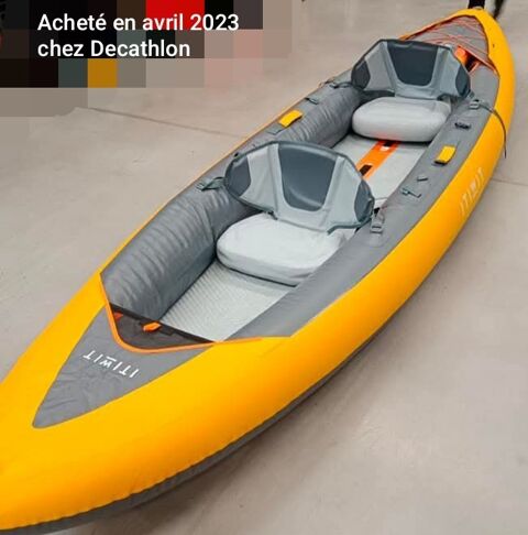 Kayak gonflable biplace jaune et gris 2 place 215 Vif (38)