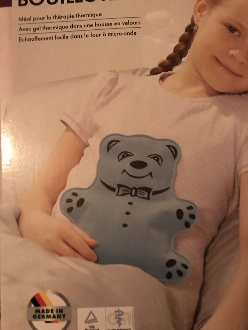 BOUILLOTTE BLEUE OURSON NEUVE Micro-onde Puériculture