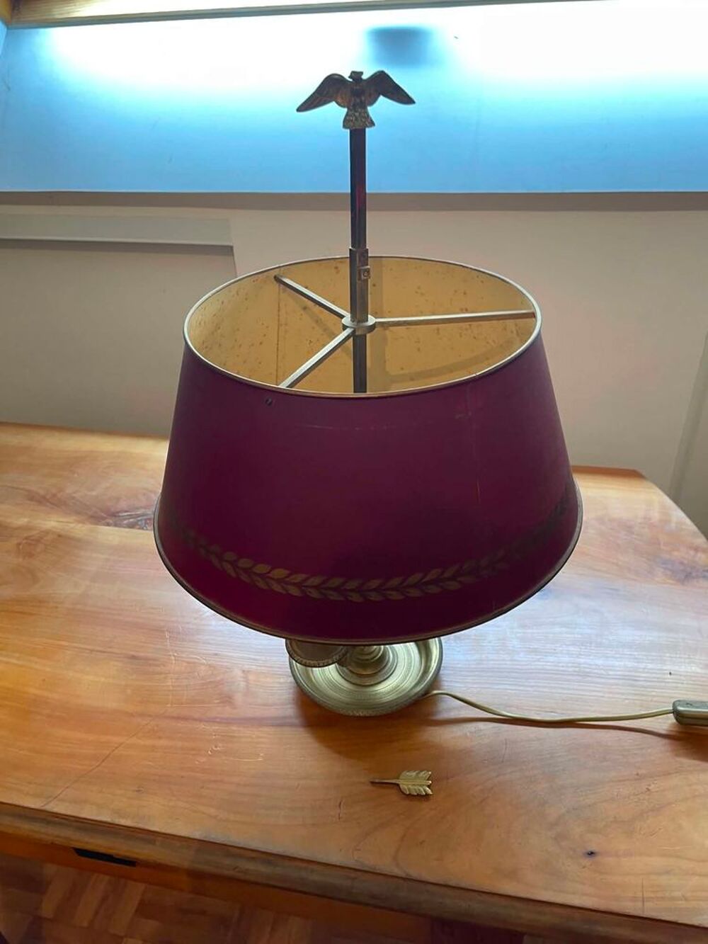 Lampe bouillotte rouge maison Collange empire 