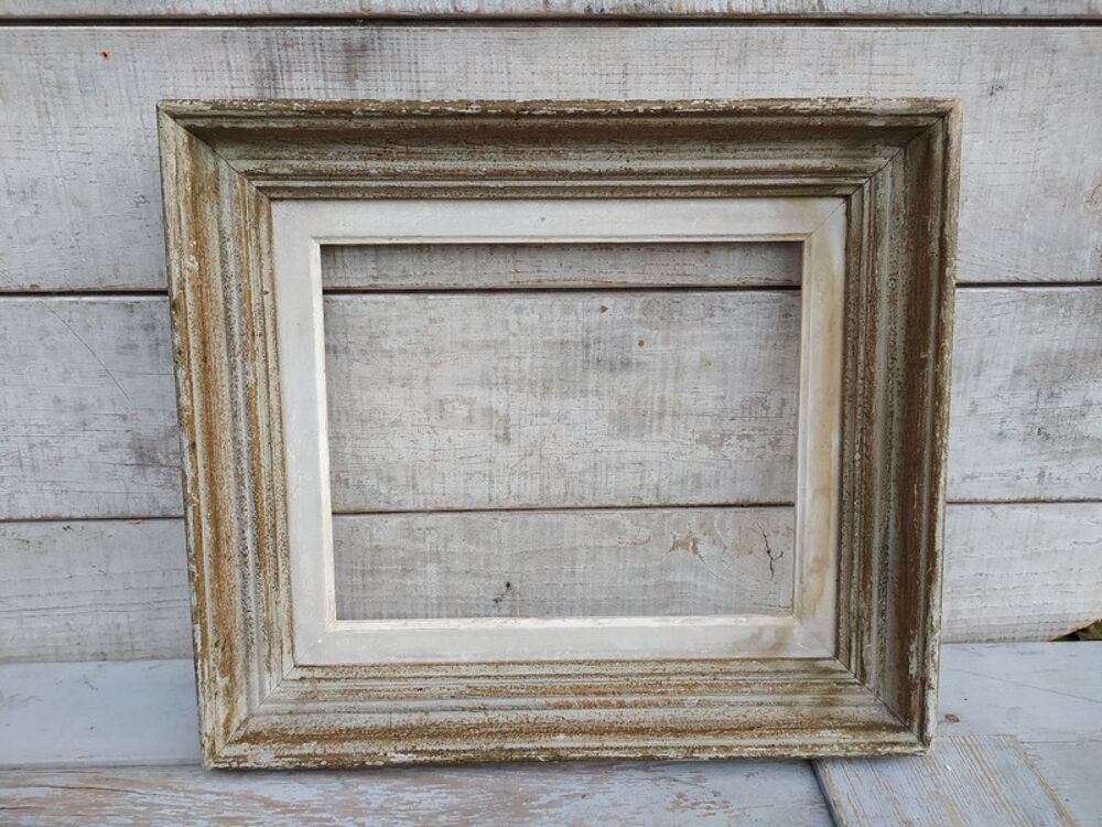Ancien Cadre Bois Sculpt&eacute; Moulure Droite Format 3F Décoration