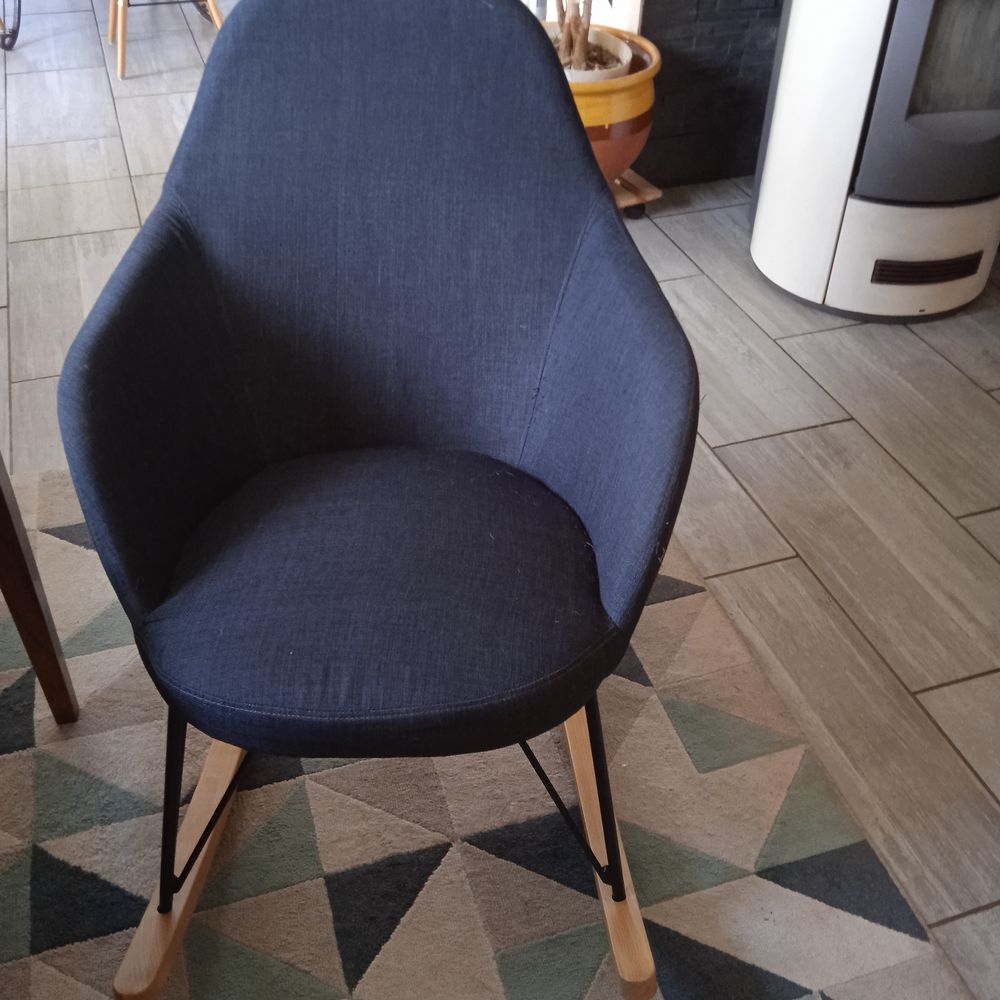 rocking chair tissus gris origine maison du monde Meubles