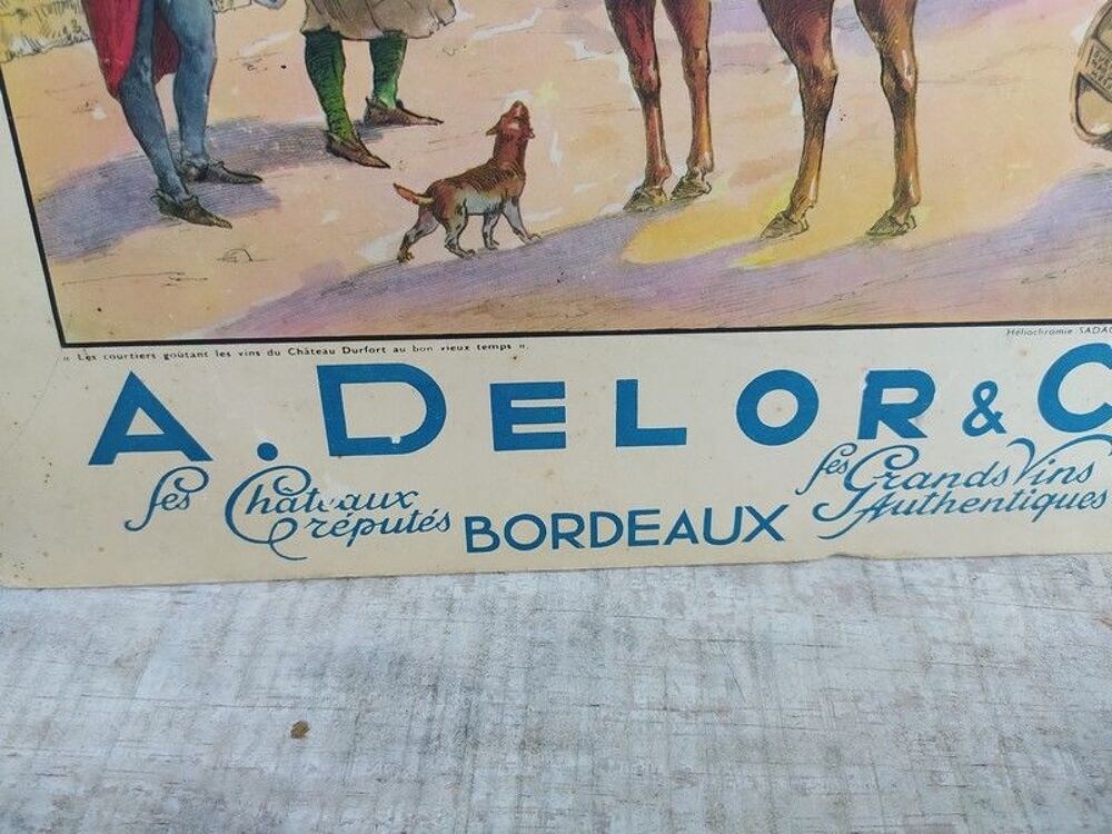 Ancien Carton Publicitaire Vins Bordeaux A. Delors et Cie 