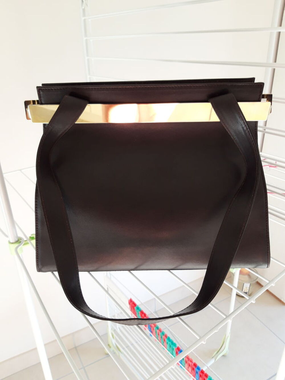 Sac en cuir marron Karl Lagerfeld (original) Vintage Maroquinerie