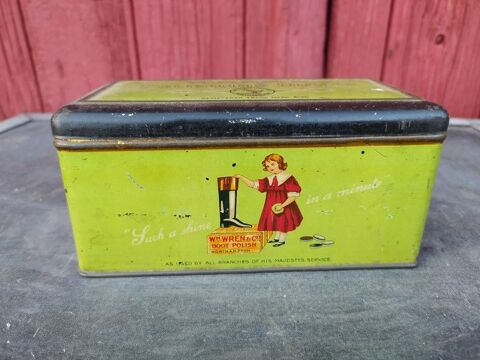 Ancienne Boite Publicitaire Cirage Wren's Boot Polish 45 Loches (37)