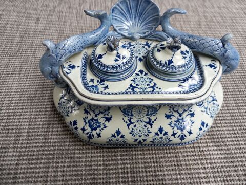 Rare Encrier Manufacture de GIEN  XIX �me 250 Saint-Fargeau-Ponthierry (77)