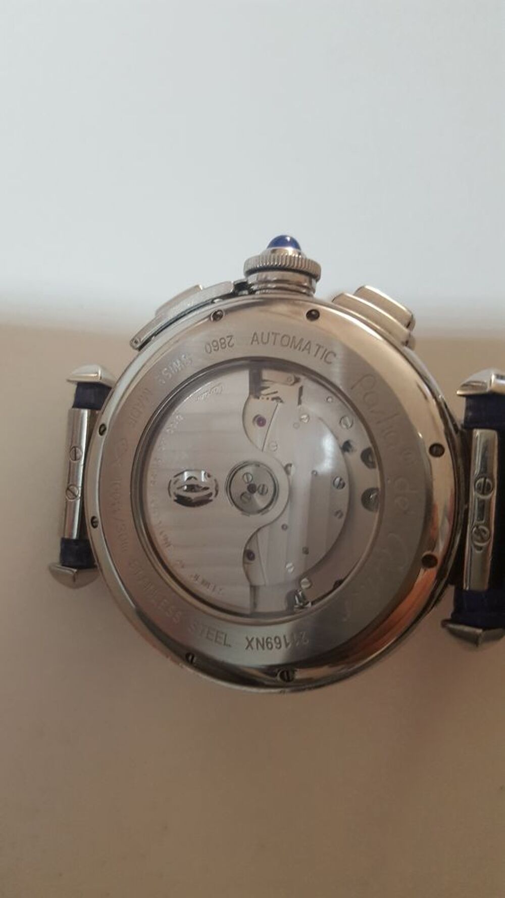 Cartier Pasha Chronographe 42 mm acier bracelet iguane Bijoux et montres