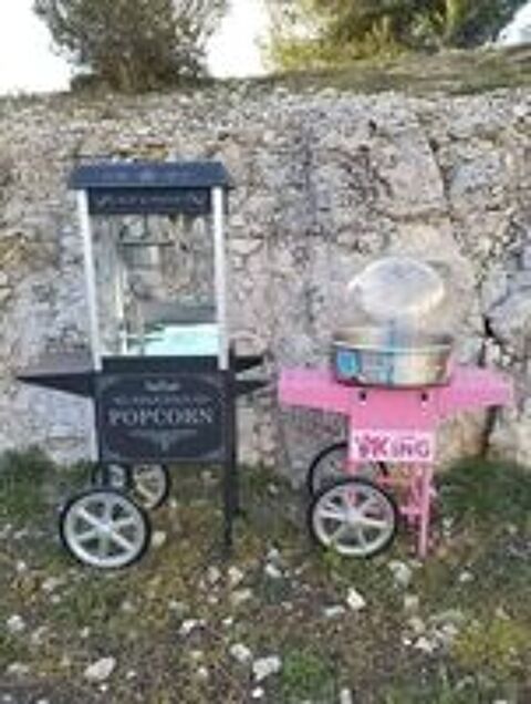   machine à barbe à papa et pop-corn 