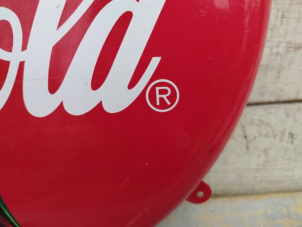 Plaque Coca Cola T&ocirc;le Ronde Vintage 1990-2000 