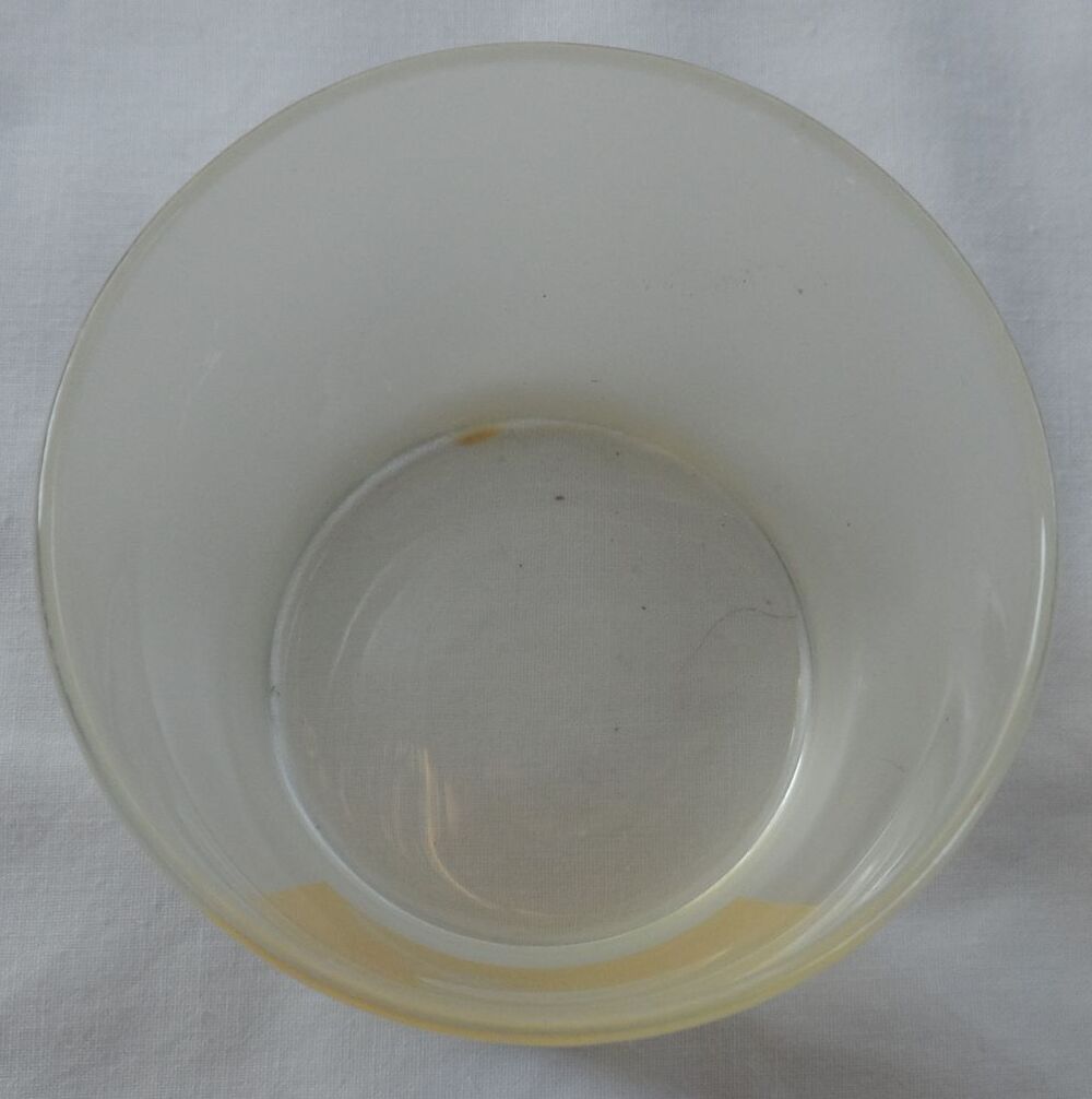 1 Verre vintage neuf d&eacute;cor de foug&egrave;re jaune sur fond opaque Cuisine