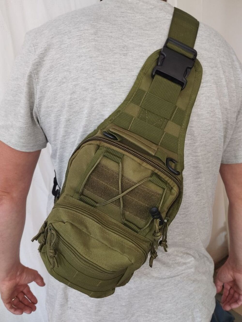 sac &agrave; dos d'&eacute;paule tactique nylon oxford r&eacute;sistant vert kaki Maroquinerie