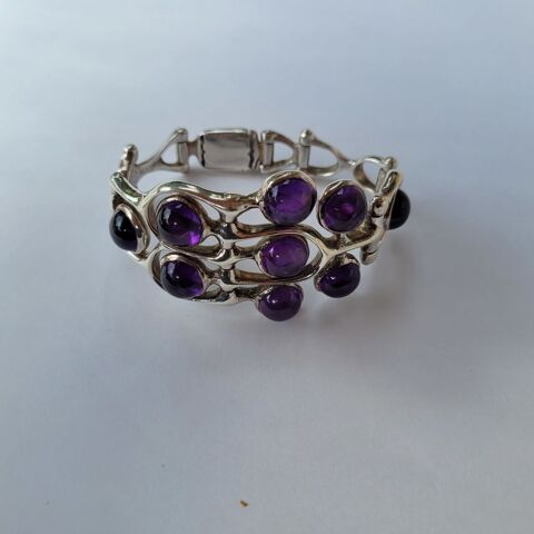 Bracelet articulé TOUL HOAT argent 9 améthystes Millas (66)