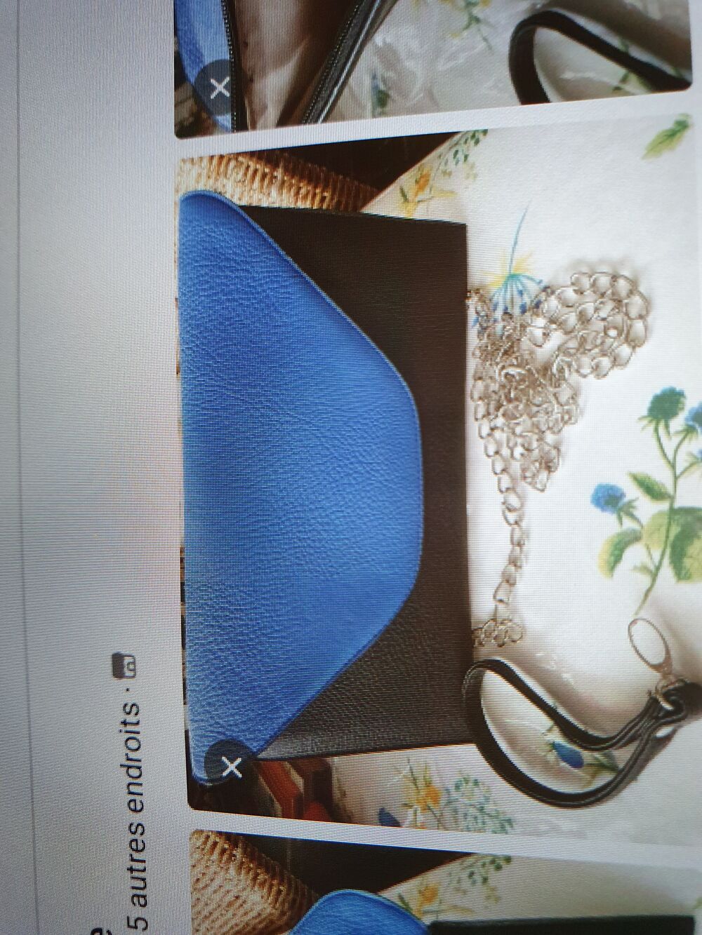 Pochette bleue et noire Maroquinerie